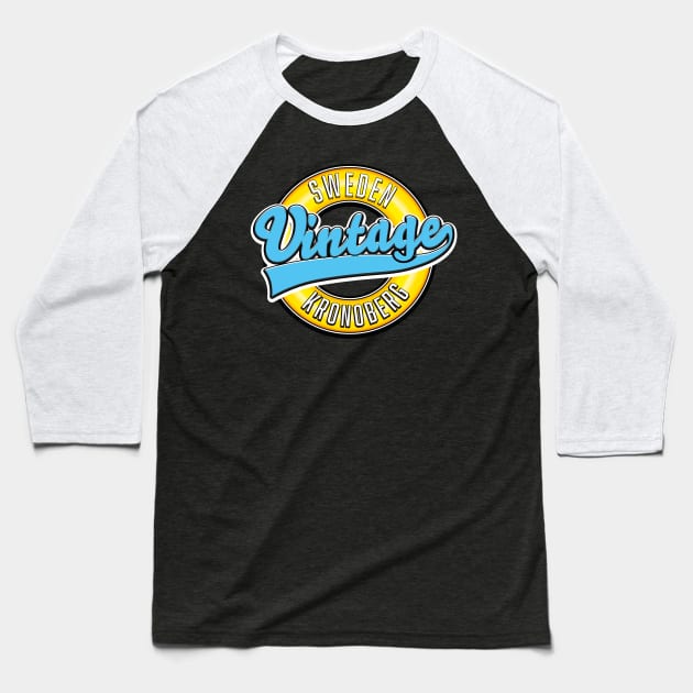 Kronoberg sweden vintage style logo Baseball T-Shirt by nickemporium1